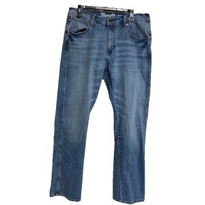 Men's Wrangler Retro Slim Bootcut Jeans Medium Wash Blue Size 32x36 33x33 Actual